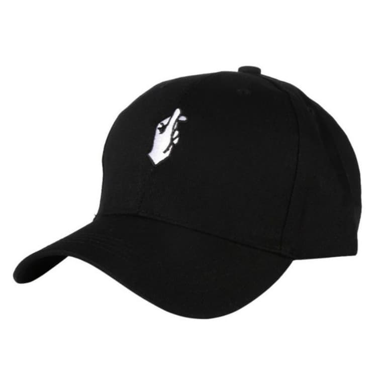 Adjustable Small Hand Embroidery Pattern Sunshade Baseball Cap, Size:M(56-58cm)(Black)