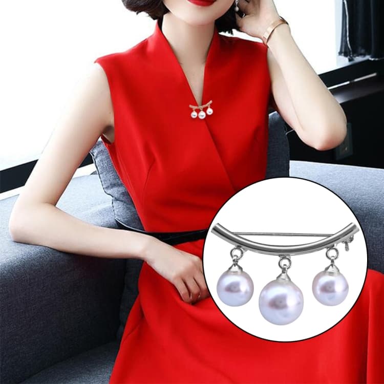 Spilla Antiscivolo a Perla Semplice Accessori Donna Cardigan Spilla Antiusura Smalto (Placcato Argento)