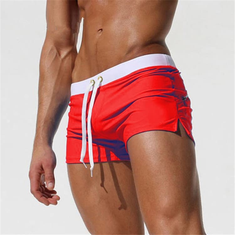 Back Pocket Flat Shorts Summer Beach Swim Shorts for Men