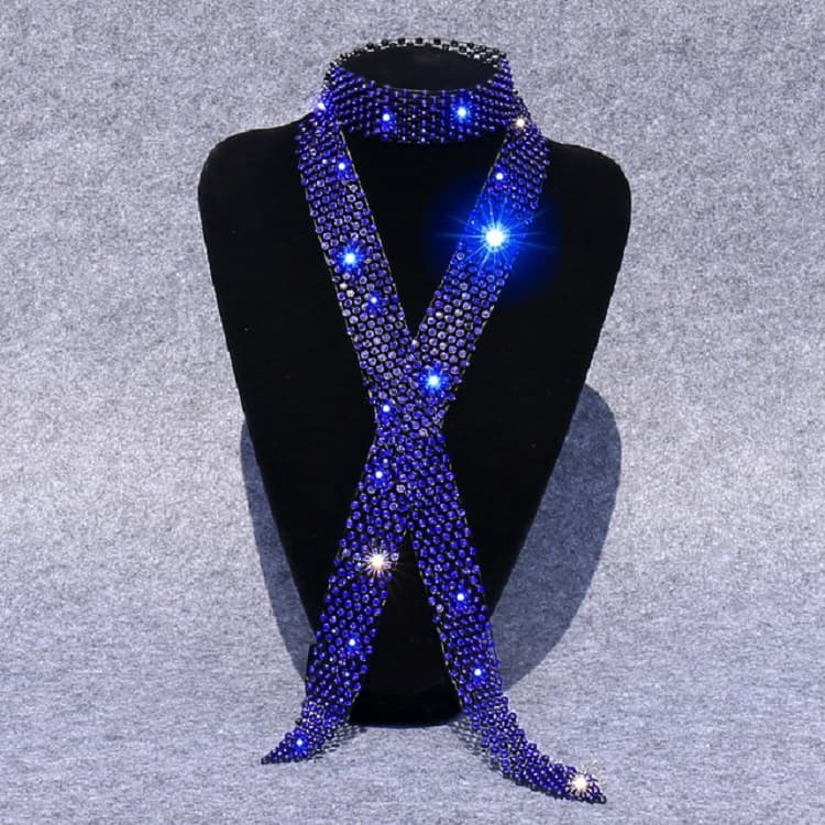 Diamante Blu su Donna Nera Strass Papillon Accessori per Danza Costume