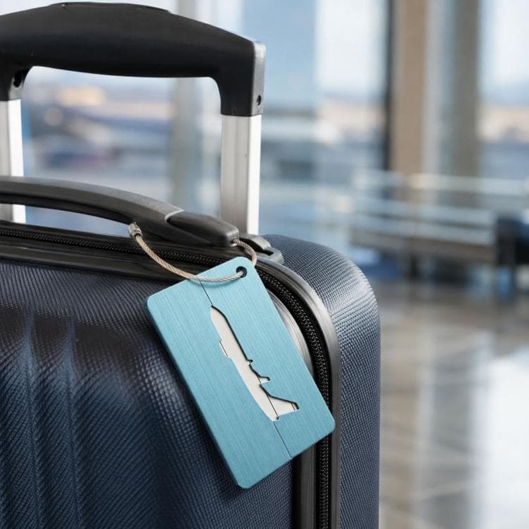 Brush Aluminum Luggage Tag Luggage Boarding Pass Check Tag(Blue)