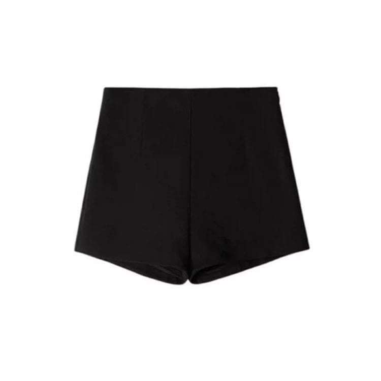 Casual High-Waisted Fitted Suit Shorts Leggings Hot Pants, Color: Black(M)