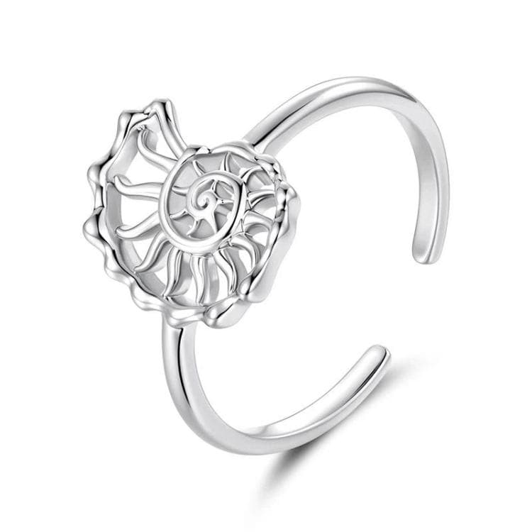 Copper Plated With White Gold Adjustable Ocean Life Opening Ring(YIR304-E)