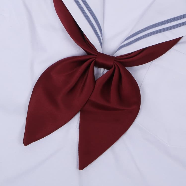 Cravatta professionale a coda di pesce in seta poliestere rosso scuro da donna