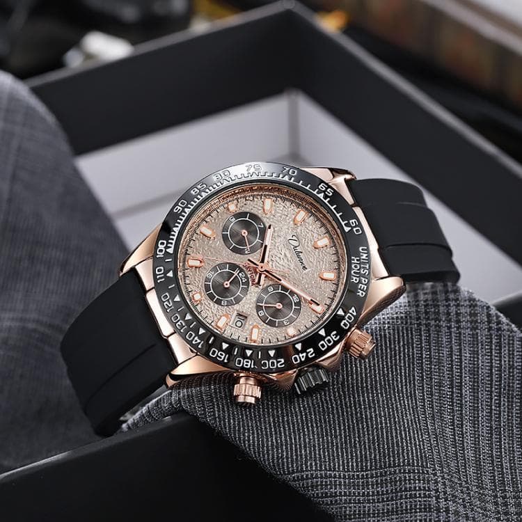 Dulunwe 30m Waterproof Luminous Fully Automatic Mechanical Watch(Rose Gold Meteorite)