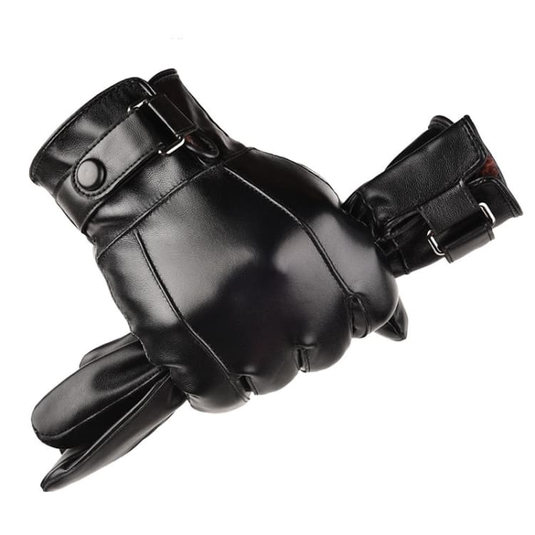 Guanti in pelle uomo autunno inverno PU velluto caldi per guida touchscreen