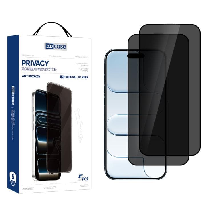 For iPhone Air XDcase 2pcs / Pack Silk Screen Printed Anti-Peep Tempered Glass Screen Protector