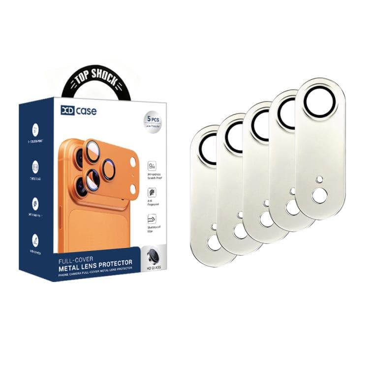 For iPhone Air XDcase 5pcs Armor Full-Coverage Frosted Metal Camera Lens Ring Film(Light Gold)