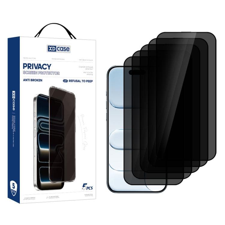 For iPhone Air XDcase 5pcs / Pack Silk Screen Printed Anti-Peep Tempered Glass Screen Protector