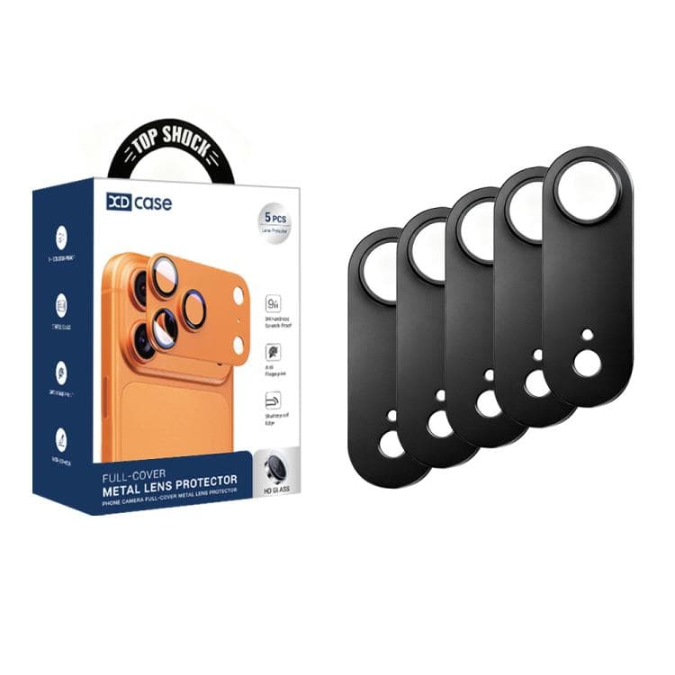For iPhone Air XDcase 5pcs Titanium Alloy Hollow Camera Lens Protector(Black)