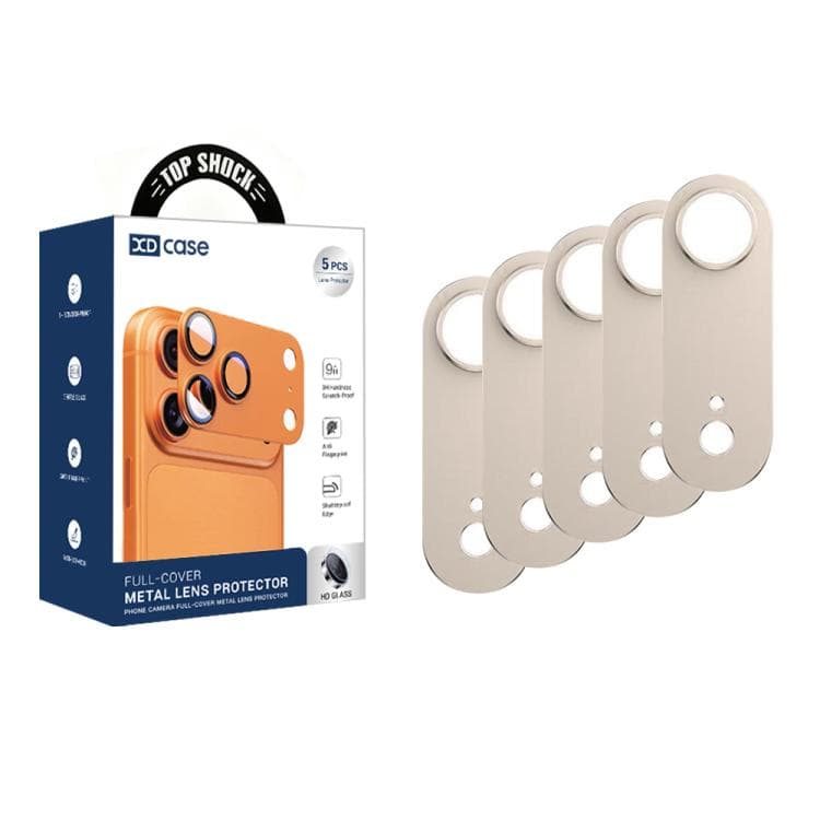 For iPhone Air XDcase 5pcs Titanium Alloy Hollow Camera Lens Protector(Light Gold)
