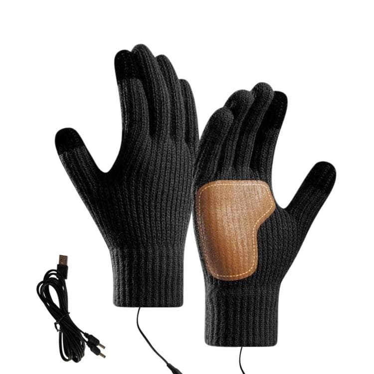 Guanti riscaldati a dita intere compatibili con touchscreen, termici antiscivolo per uomo e donna, specifica: Edizione a temperatura costante nero (taglia unica)