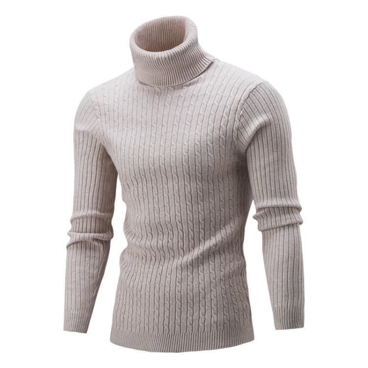 High-Collar Long-Sleeved Men Sweater Casual Thread Knit Clothes - Immagine 1