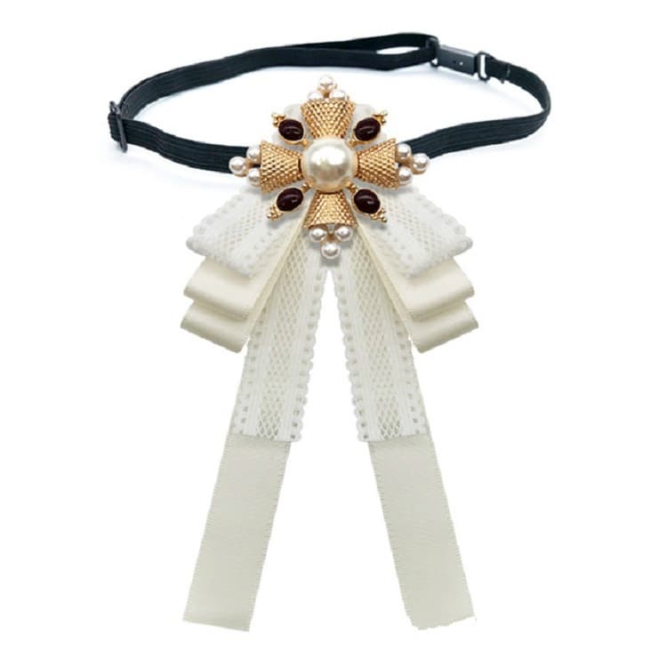 Spilla in stoffa a fiocco con nodo a farfalla per donna, accessori per costumi, stile: cinture a fiocco (bianco)