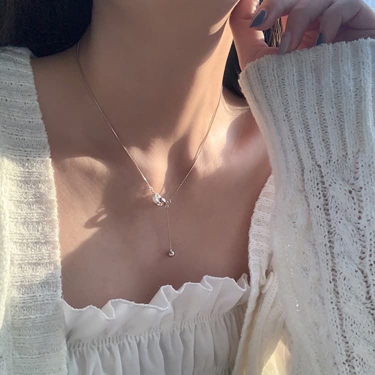 Ladies Light Luxury Bowknot Necklace Clavicle Chain, Specification:XL1313
