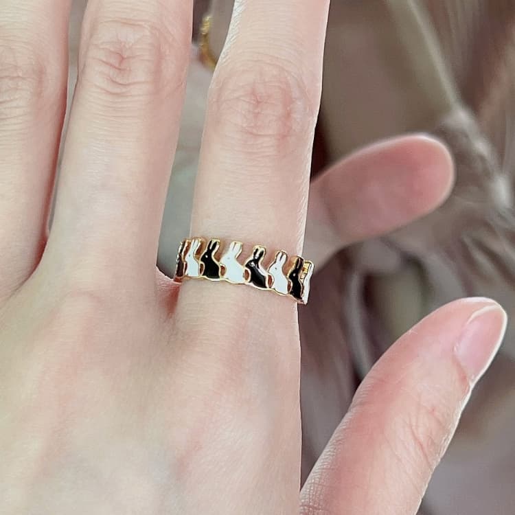Ladies Light Luxury Pearl Butterfly Opening Adjustable Combination Ring, Specification:J3274
