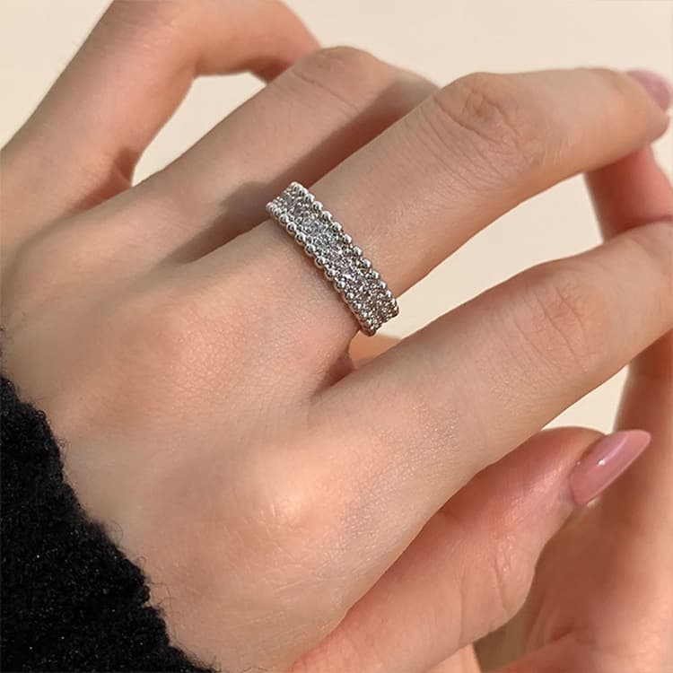 Ladies Light Luxury Pearl Butterfly Opening Adjustable Combination Ring, Specification:J3349
