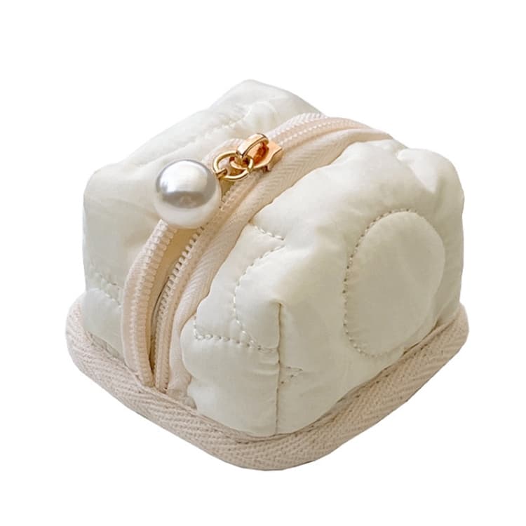 Little Tent Stereo Earphone Bag Coin Storage Bag(Beige)