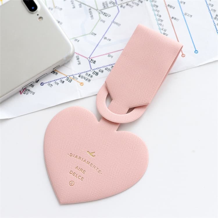 Love Shape Luggage Tag Travel Pass Name Card Tag(Pink)
