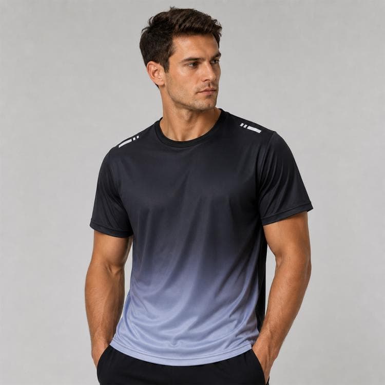 Mens Running Quick-Dry Summer Ice Silk Short-sleeved