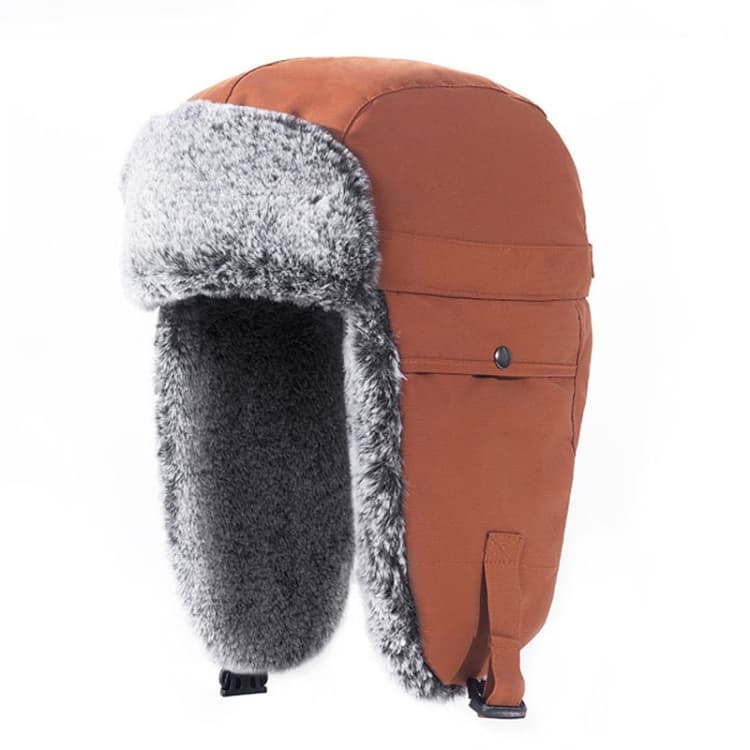 Outdoor Windproof Hat Winter Thickened Cotton Cap Warm Coldproof Riding Cap, Cap Size: 62-66cm (Orange)