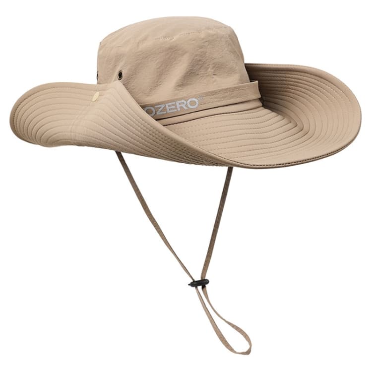 OZERO Summer Sun Shade Sunscreen Hat Outdoor Camping Breathable Large Brim Fisherman Hat, Color: 0063 Khaki