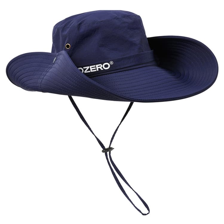 OZERO Summer Sun Shade Sunscreen Hat Outdoor Camping Breathable Large Brim Fisherman Hat, Color: 0063 Navy
