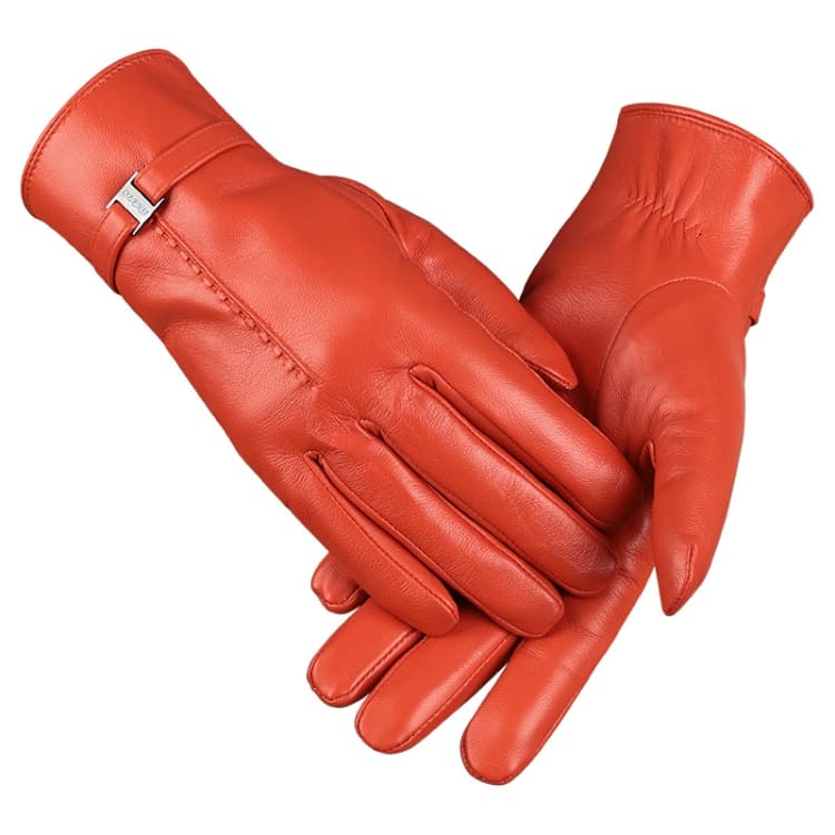 OZERO Women Sheepskin Warm Gloves with Fleece Lining Split Finger Elasticated Gloves