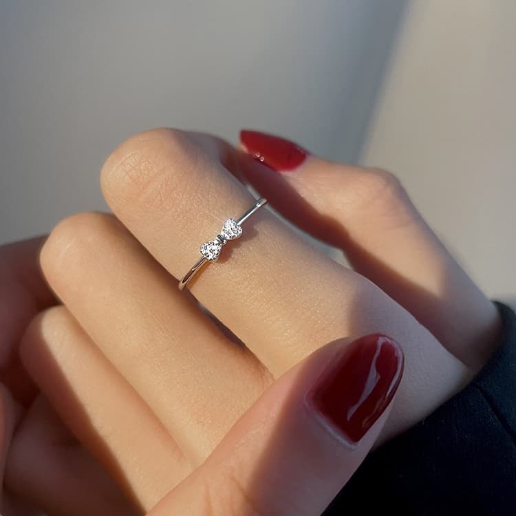 Platinum Plated Ladies Vintage Wear Combination Ring, Specification:J2212