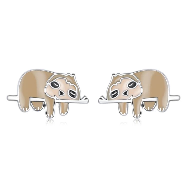 S925 Sterling Silver Cute Sloth Ear Studs Women Earrings