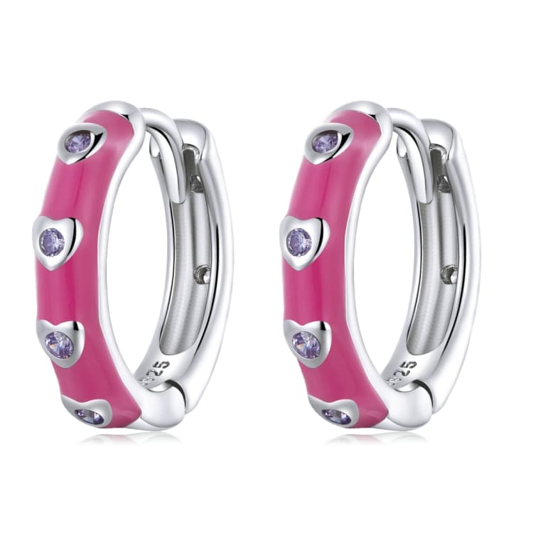 S925 Sterling Silver Heart Ear Buckle Women Earrings