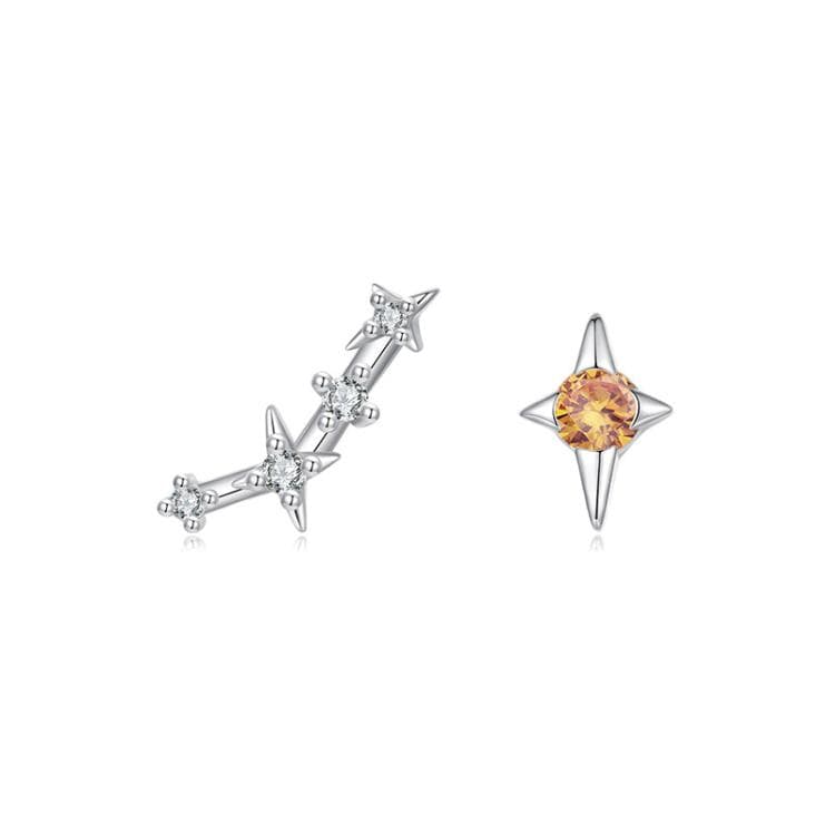 Orecchini a dodici costellazioni in argento sterling S925 con zirconi, specifica: Ariete