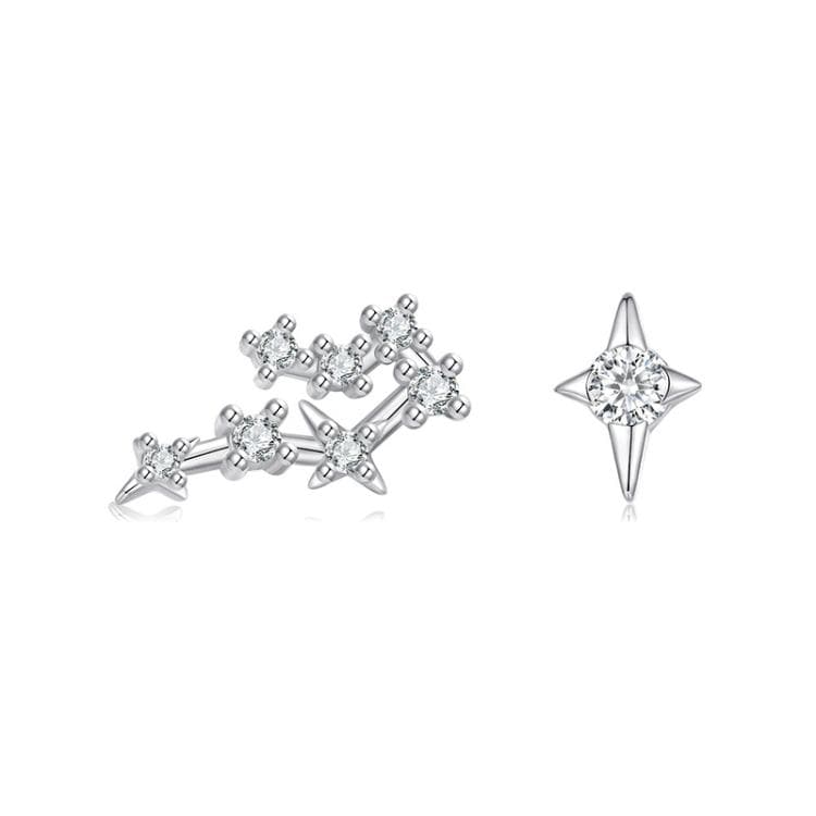 Orecchini a dodici costellazioni in argento sterling S925 con zirconi, specifica: Cancro