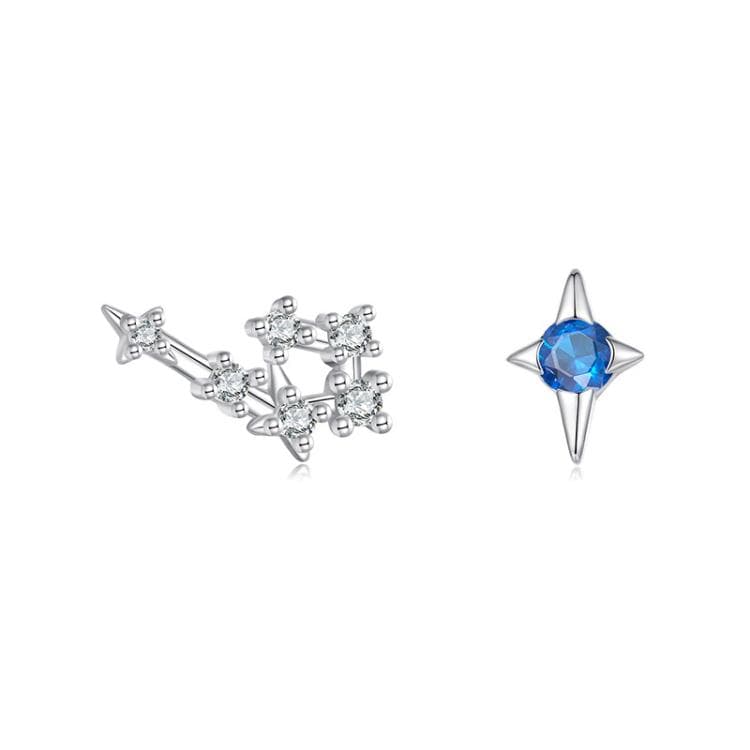 Orecchini a dodici costellazioni in argento sterling S925 con zirconi, specifica: Gemelli