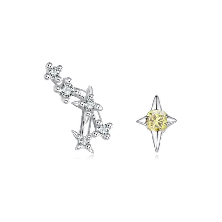 Orecchini a dodici costellazioni in argento sterling S925 con zirconi, specifica: Leone