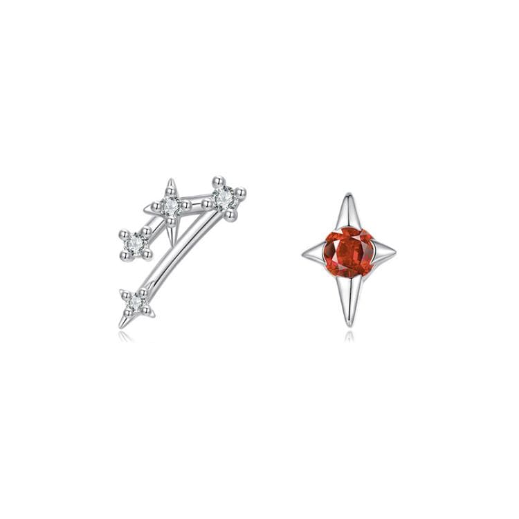 Orecchini a dodici costellazioni in argento sterling S925 con zirconi, specifica: Toro