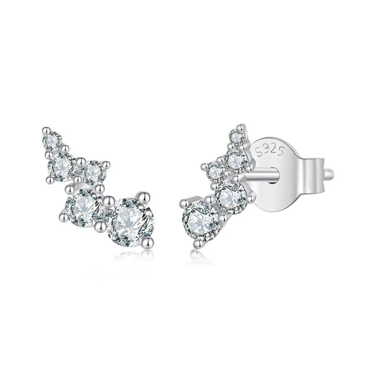 Orecchini a bolla in argento sterling S925 con moissanite (MSE080)