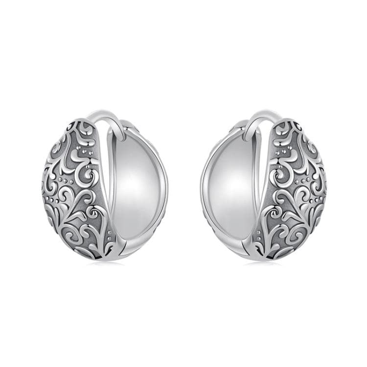 Orecchini in argento sterling S925 con motivo ossidato (SCE1834)