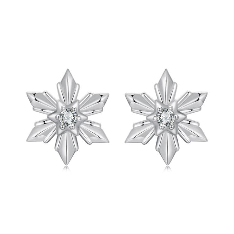 Orecchini a fiocco di neve ossidati in argento sterling S925 (SCE1841)