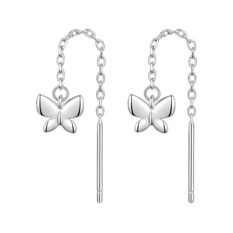 Orecchini a farfalla in argento sterling S925 placcato platino (SCE1831)