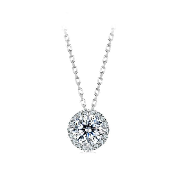 Collana in Moissanite con Placcatura Platino Argento Sterling S925