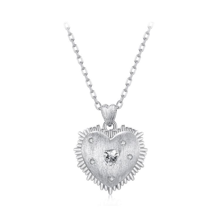 Collana a clavicola retrò a forma di cuore in argento sterling S925 (SCN532)