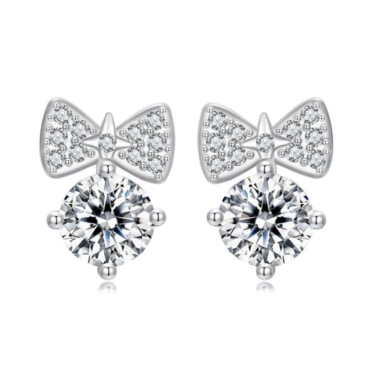 Orecchini a fiocco dolce e femminili in argento sterling S925 (BSE1143)