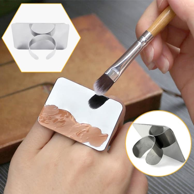 Paletta per fondotinta in acciaio inossidabile per manicure da salone, strumento per il trucco, piastra per miscelare cosmetici