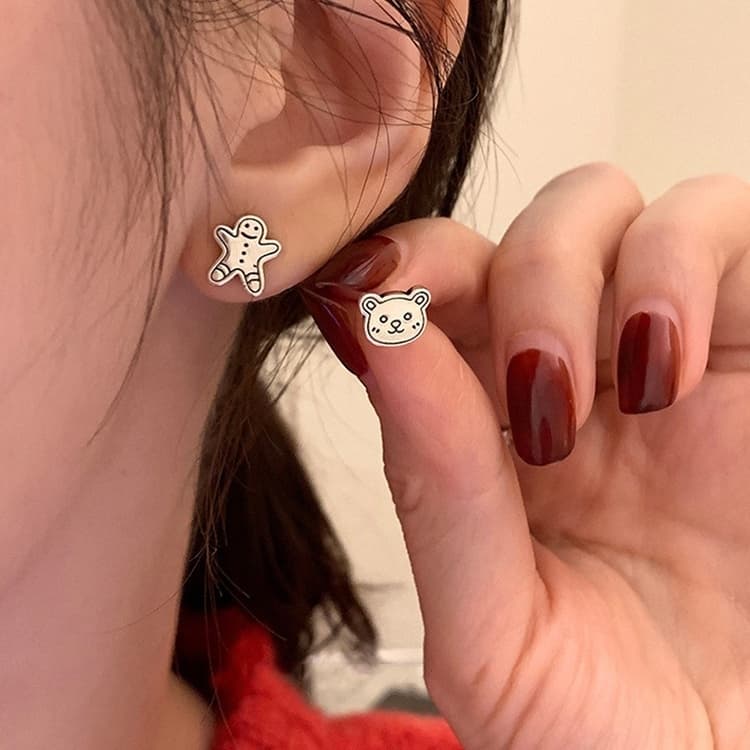 Temperament Ladies Light Luxury Pearl Double Layer Earrings Diamond Earrings, Specification:EH1595