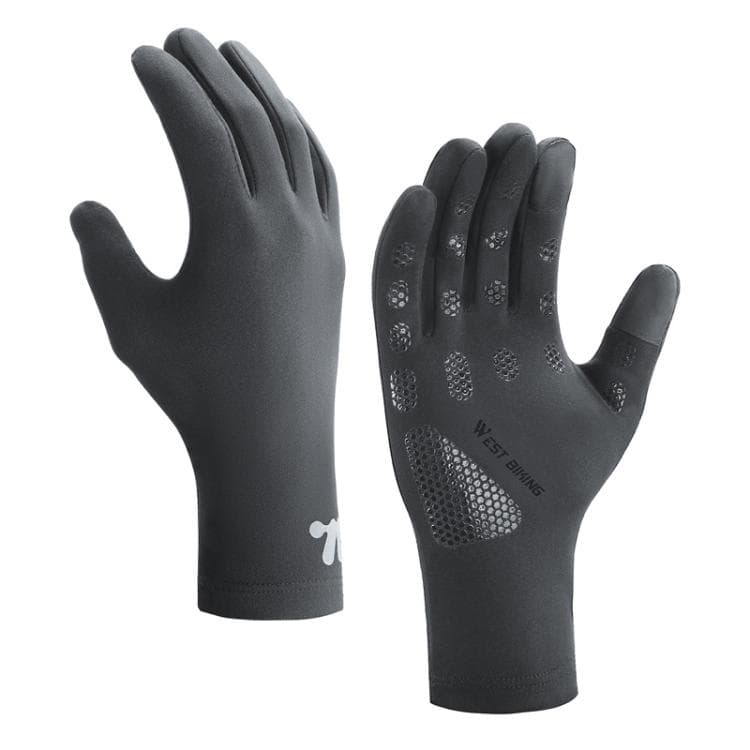 WEST BIKING Guanti invernali per bici con touchscreen, imbottiti in pile, termici, per ciclismo su strada (Grigio)