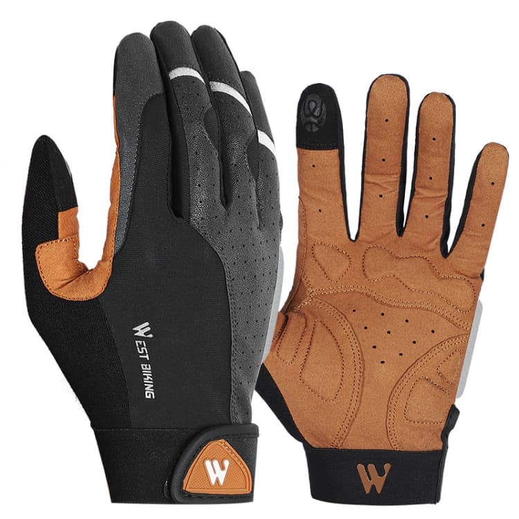 WEST BIKING YP0211197 Guanti da moto e bici con dita intere, ammortizzanti, antiscivolo, attrezzatura da guida