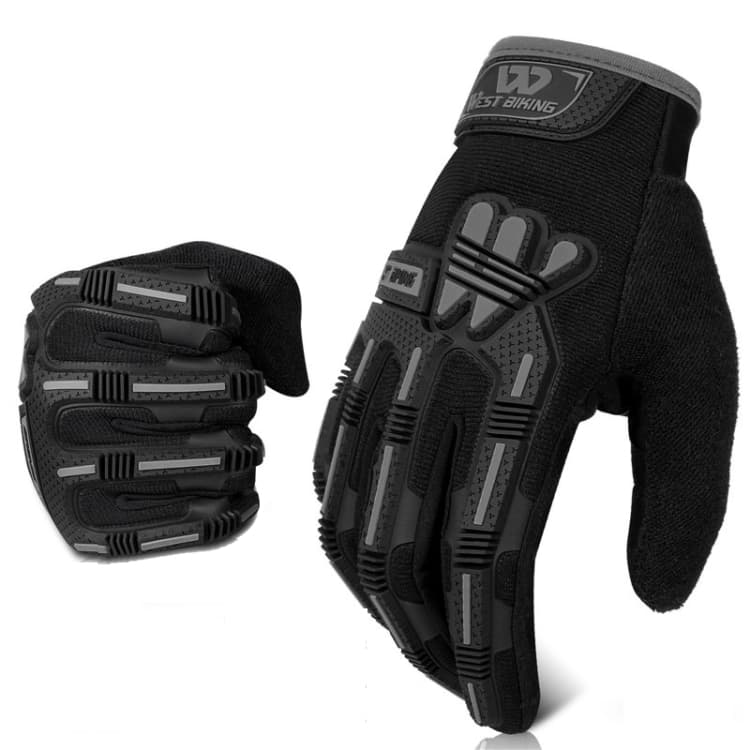 WEST BIKING YP0211208 Guanti da guida per moto e bici, dita lunghe, antiscivolo, compatibili con touch screen