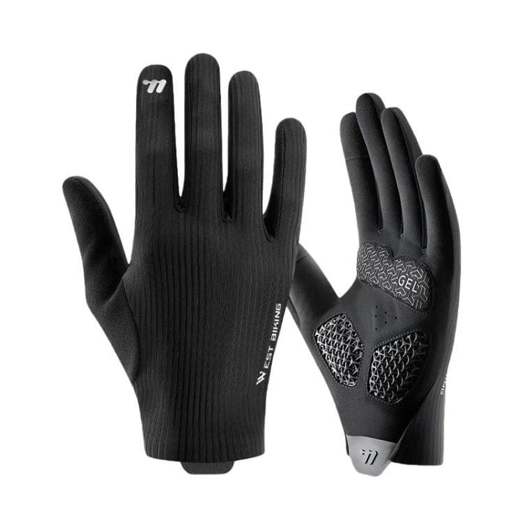 WEST BIKING YP0211278 Guanti da bici antiscivolo stampati in 3D con assorbimento degli urti, guanti da bici a dita intere