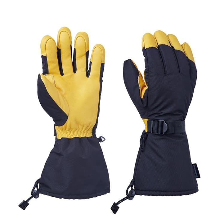 Guanti da sci invernali per uomo e donna, guanti da pala per sport all'aperto, stile: cinque dita giallo (XL)